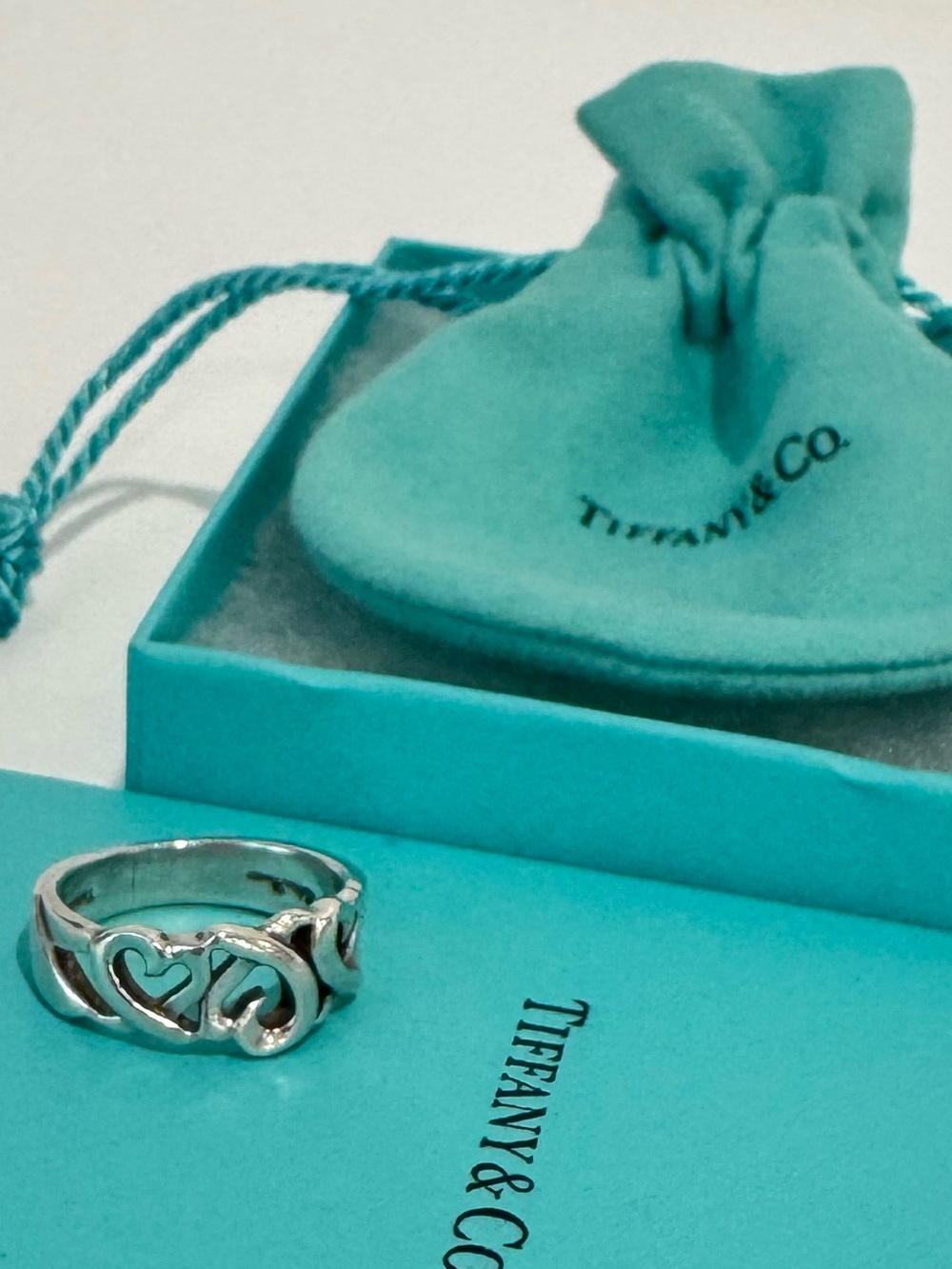 Tiffany & Co. Paloma Picasso Triple Loving Heart Sterling Silver Ring